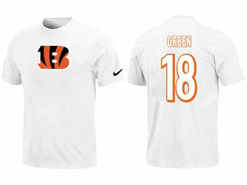 Nike Cincinnati Bengals #18 A.J. Green Name & Number NFL T-Shirt - White